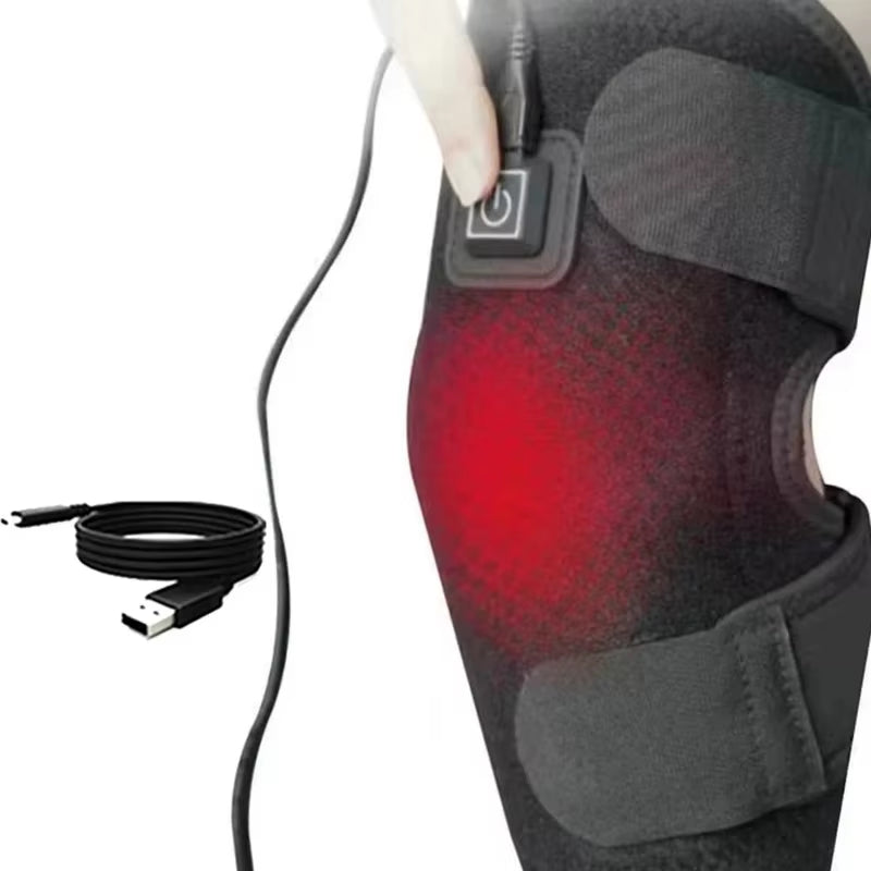Electric Knee Heating Pad - USB Powered Warm Brace, Adjustable Thermal Wrap for Daily Knee Support